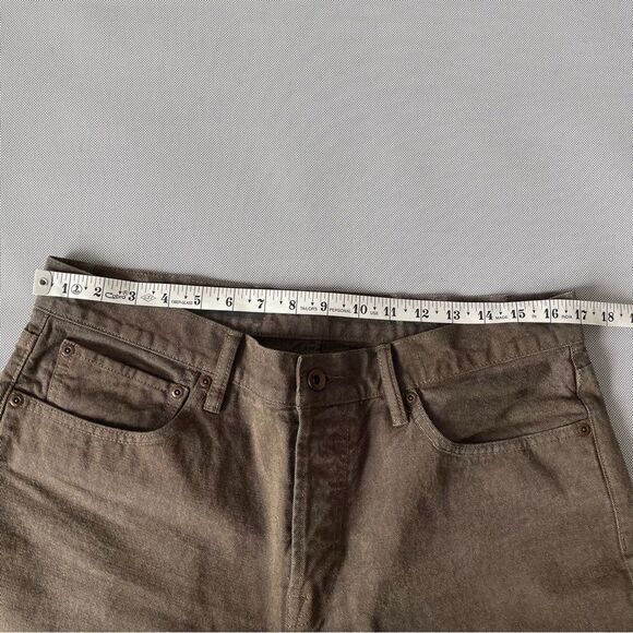 GAP Slim Button Fly Stone Wash Brown Denim Jeans Men’s Size 34x32 - Picture 6 of 9